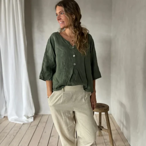 kurzes Leinen Shirt