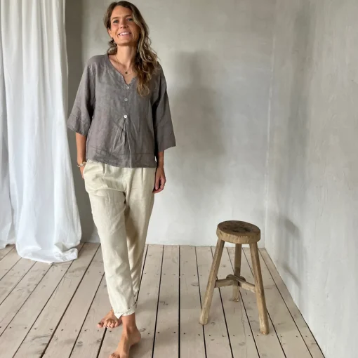 kurzes Leinen Shirt