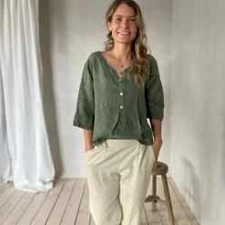 kurzes Leinen Shirt