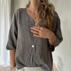 kurzes Leinen Shirt