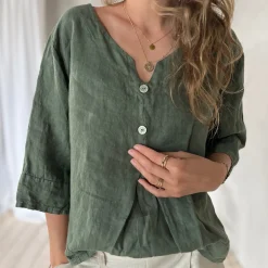 kurzes Leinen Shirt