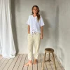 Musselin Bluse Knoten
