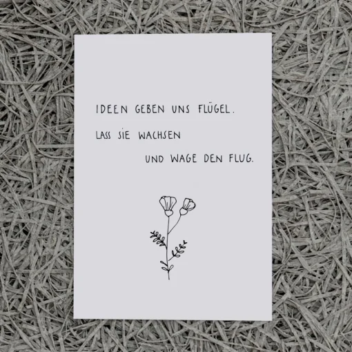 Slowlay Postkarte "Ideen geben uns Flügel”