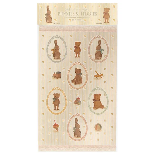Stickerbogen Hasen und Teddys